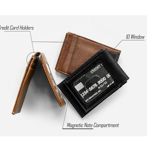 Green Bay Packers Brown Leather Card Holder - Picture 4 of 16